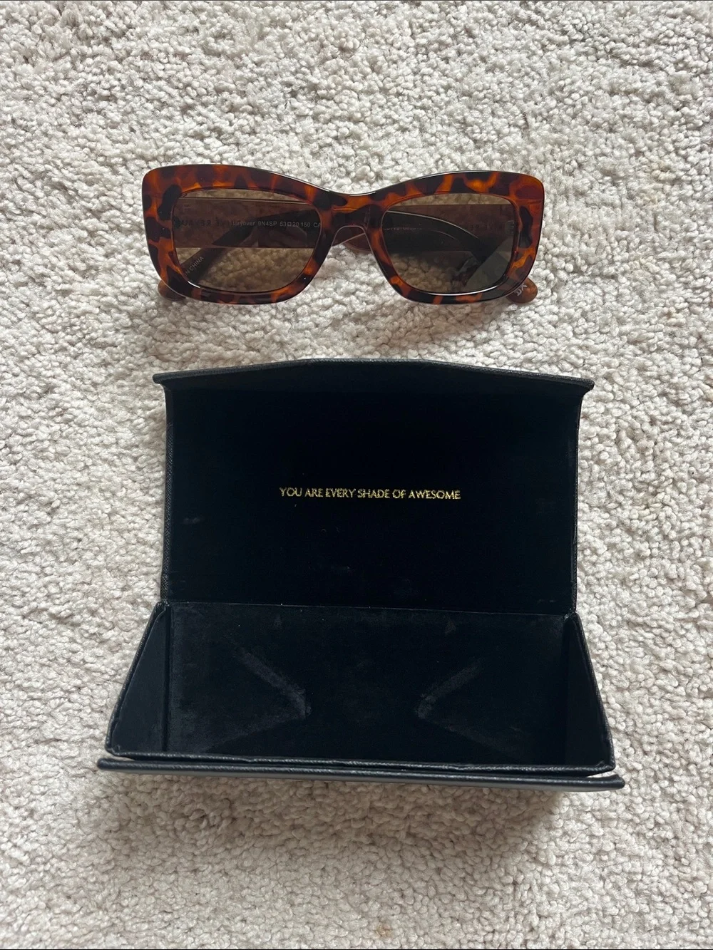 Tortoiseshell Rectangular Women's Sunglasses - Brown Tortoise